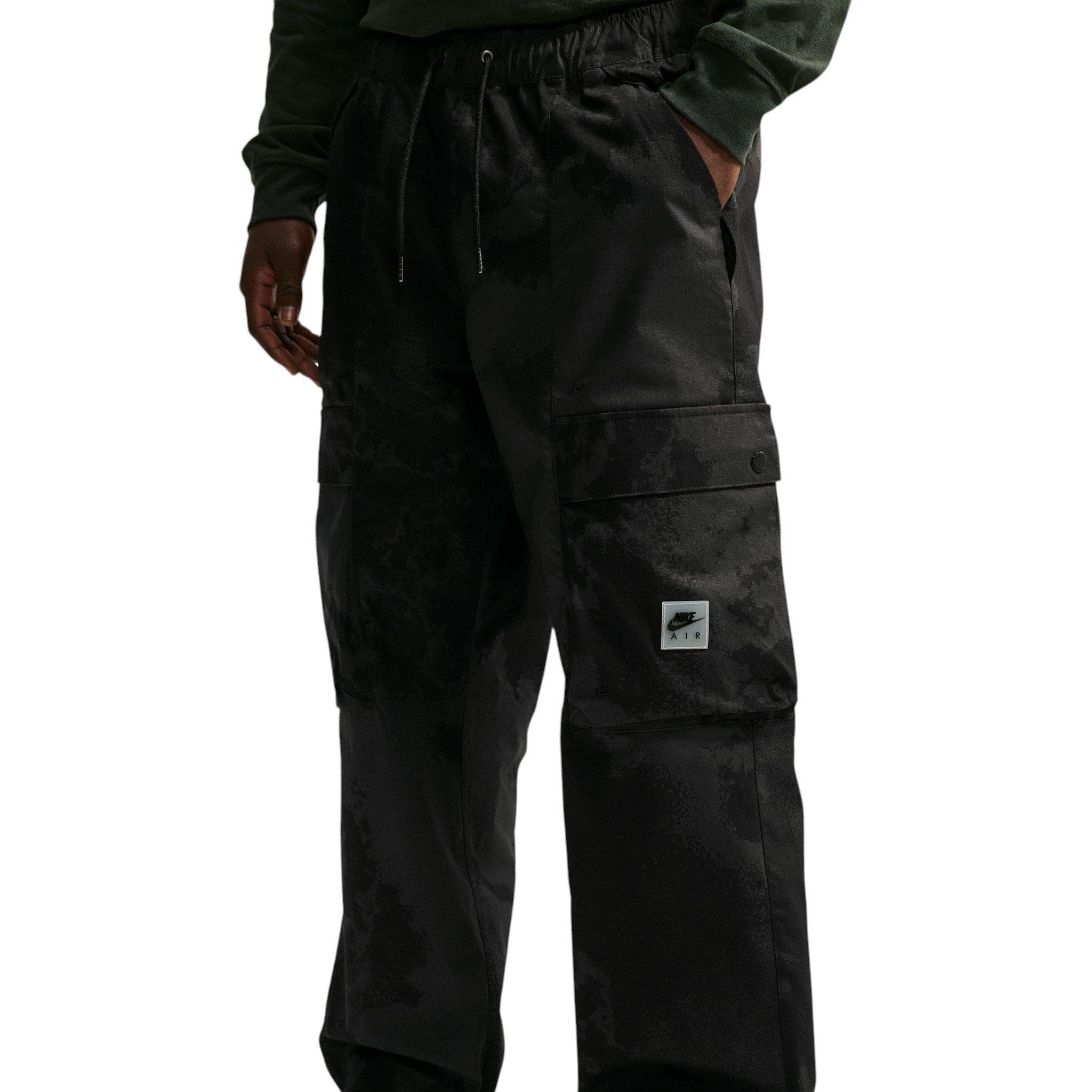 Nike Men's Air Woven All-Over Print Cargo Pants - BLACK